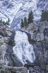 Kuiguk waterfall landscape. Altai mountains