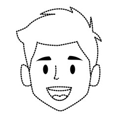 Man face smiling cartoon icon vector illustration graphic design
