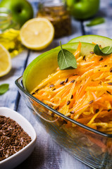 Salad with raw vegetables