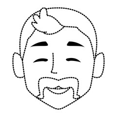 Man face smiling cartoon icon vector illustration graphic design