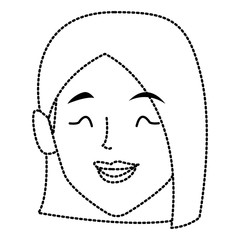 beautiful woman smiling face icon vector illustration graphic design