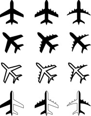 Airplane Icon, Aeroplane Icon Design Collection