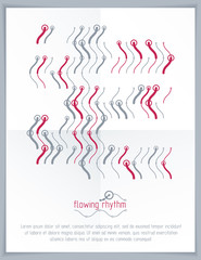 Flowing rhythm, abstract wave lines vector background for use as advertising poster or banner design.