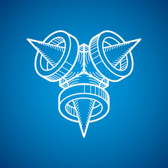 3D design, abstract vector dimensional cube shape.