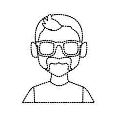 Geek man with glasses icon vector illustration graphic design