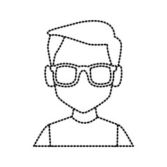 Geek man with glasses icon vector illustration graphic design