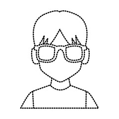 Geek man with glasses icon vector illustration graphic design