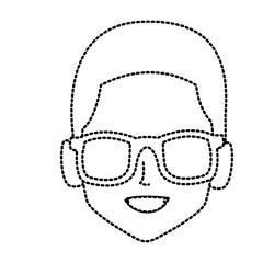 Geek man with glasses icon vector illustration graphic design