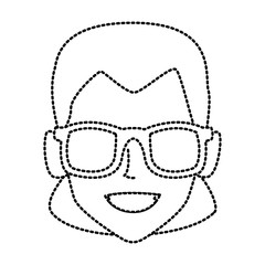 Geek man with glasses icon vector illustration graphic design