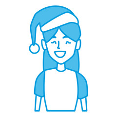 Young woman with christmas hat icon vector illustration graphic design