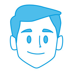 Man face smiling cartoon icon vector illustration graphic design