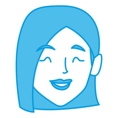 beautiful woman smiling face icon vector illustration graphic design