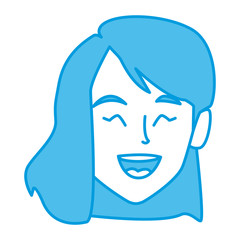 beautiful woman smiling face icon vector illustration graphic design