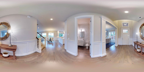 3d illustration spherical 360 degrees, seamless panorama of interior design