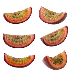 set of passion fruit isolated on white