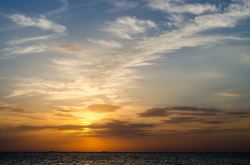 sunset above the sea