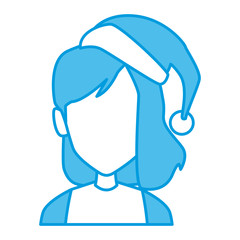 woman face with christmas hat icon vector illustration graphic design