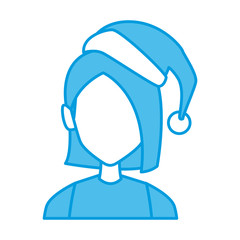 Fototapeta premium woman face with christmas hat icon vector illustration graphic design