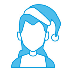 woman face with christmas hat icon vector illustration graphic design