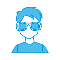 Man with sunglasses profile icon vector illustration graphic design