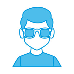 Man with sunglasses profile icon vector illustration graphic design