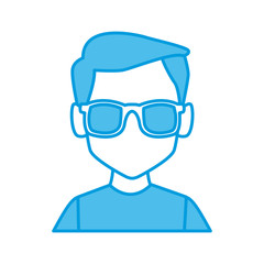 Man with sunglasses profile icon vector illustration graphic design