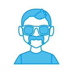 Man with sunglasses profile icon vector illustration graphic design