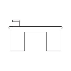 desk with pencils cup