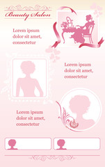 Beauty Theme Template, vector girl illustrations