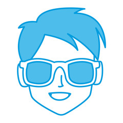 Man face smiling cartoon icon vector illustration graphic design