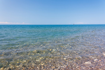 Obraz premium Amazing sea view of the calm sea under a blue sky