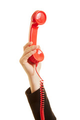 Telefon zur Kommunikation in Hand