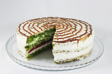 Incredible delicious cake with spinach