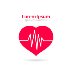 Abstract medical logo with cardiogram graph