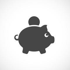 Coin and money box vector icon