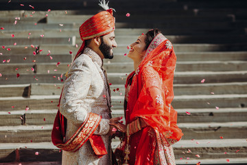 Naklejka premium Indian couple getting married, India