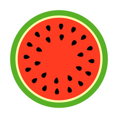 Watermelon round slice vector icon