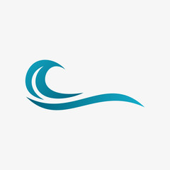 abstract water wave logo, ocean icon