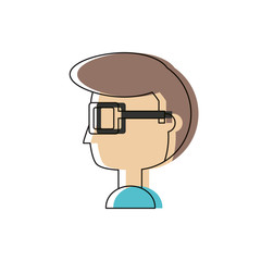 cartoon man head icon