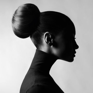 Beautiful Elegant Woman In Black Turtleneck