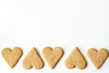Cookies in the form of heart for Valentine's day