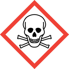Hazard sign with deadly danger
