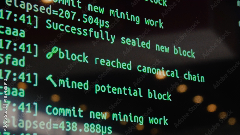 Poster screen with software developer code. screen with crypto code, green digitals. code bitcoin on the mo