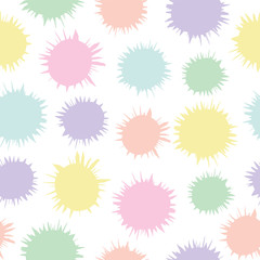 Seamless repeating pattern with brush strokes in pastel colors on a white background. Geometric cute modern design of posters, wallpapers, covers, textiles, banners, postcards. 