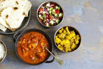 Chicken tikka masala with aloo gobi