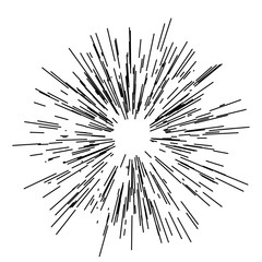 Sun burst, star burst sunshine. Radiating from the center of thin beams, lines. Dynamic style. Abstract explosion, speed motion