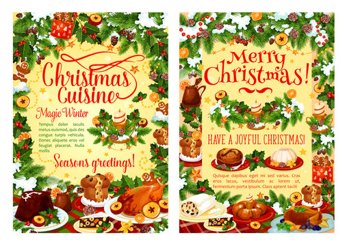 Christmas Holiday Food Poster With Dinner Dish