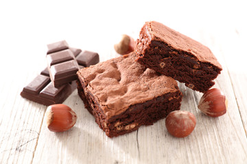 chocolate brownie with hazelnut