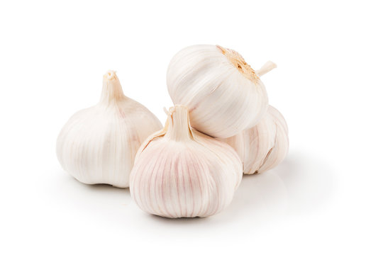 Fresh organic garlic and Garlic clove isolated on background