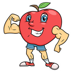 Strong smiling apple